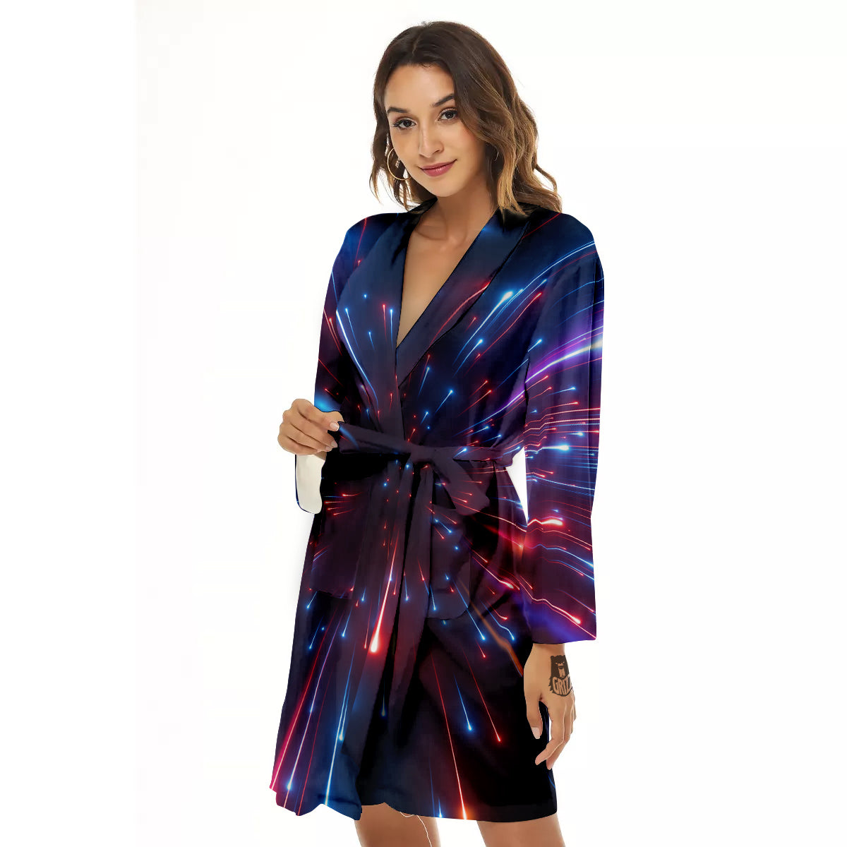 Hyperspace Cosmic Print Women's Robe-grizzshop
