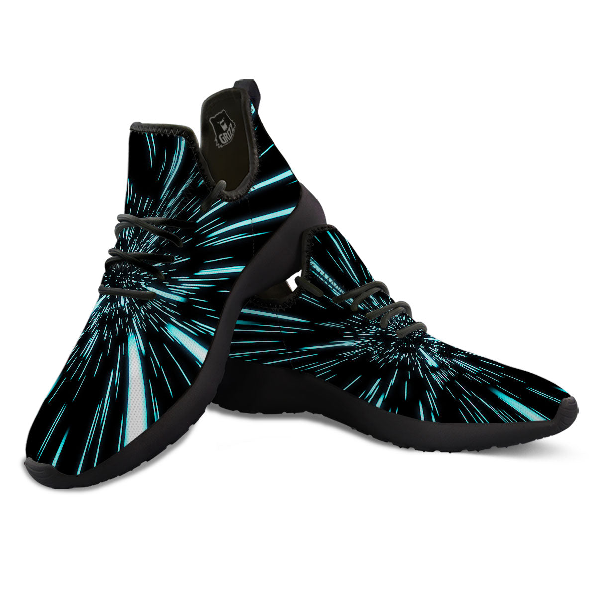 Hyperspace Galaxy Print Black Athletic Shoes-grizzshop