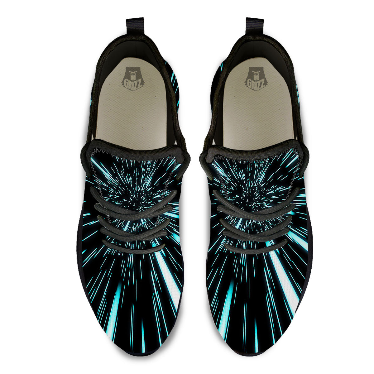 Hyperspace Galaxy Print Black Athletic Shoes-grizzshop