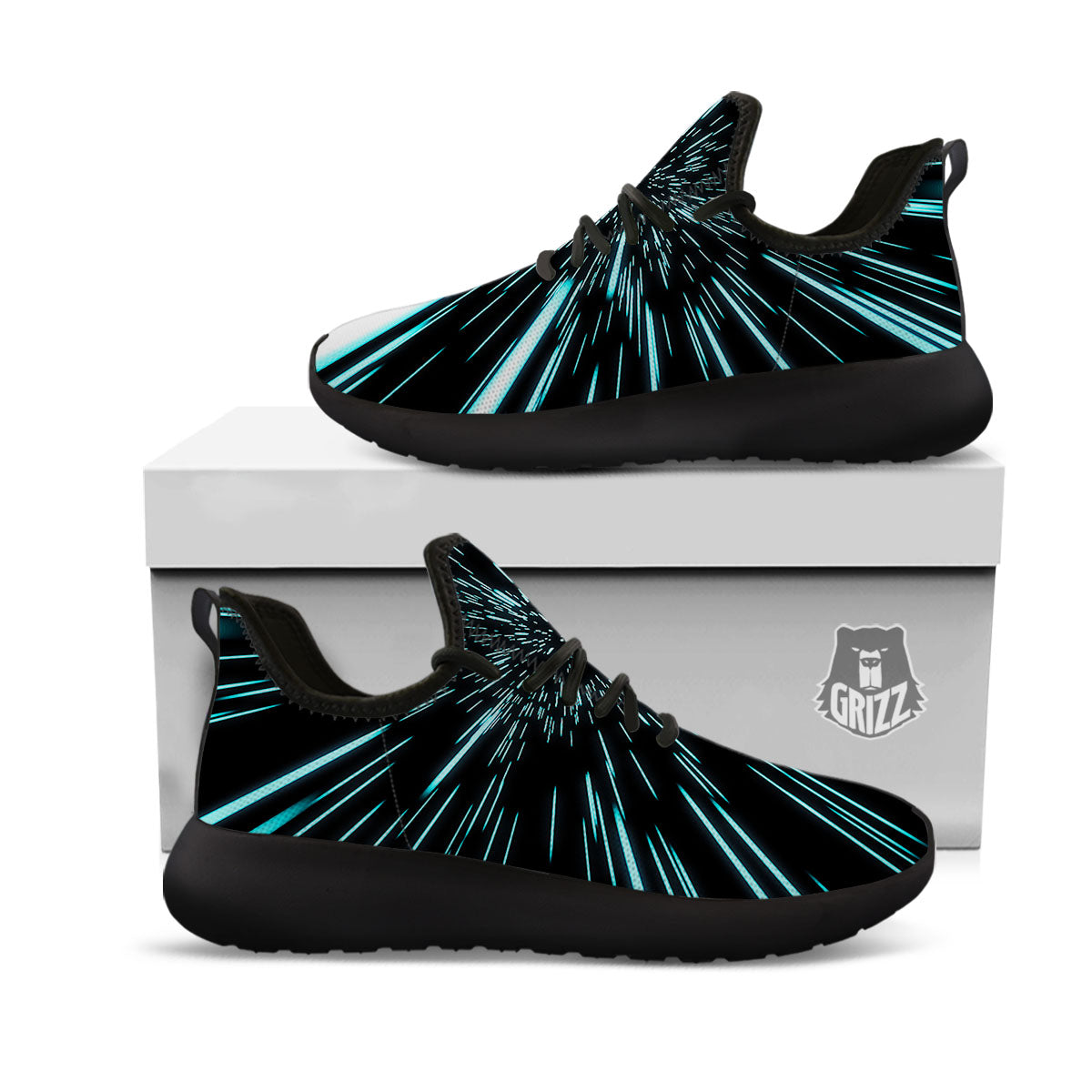 Hyperspace Galaxy Print Black Athletic Shoes-grizzshop