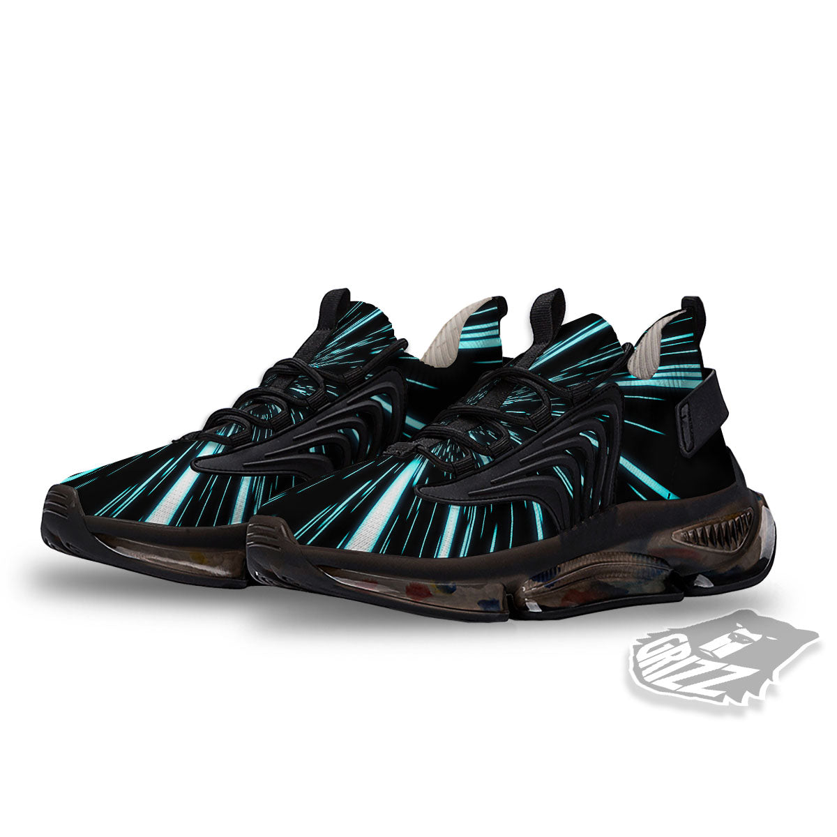 Hyperspace Galaxy Print Black Gym Shoes-grizzshop