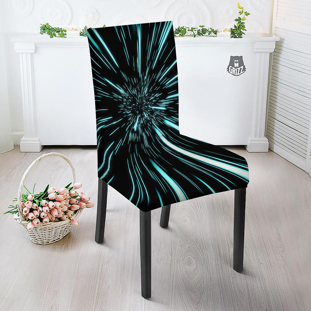Hyperspace Galaxy Print Dining Chair Slipcover-grizzshop