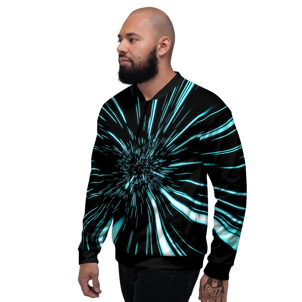 Hyperspace Galaxy Print Men's Bomber Jacket-grizzshop