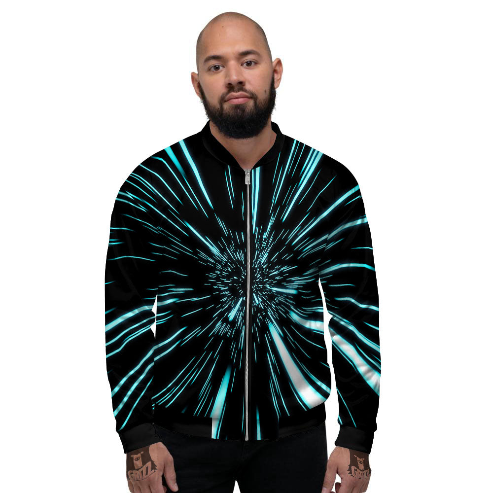 Hyperspace Galaxy Print Men's Bomber Jacket-grizzshop