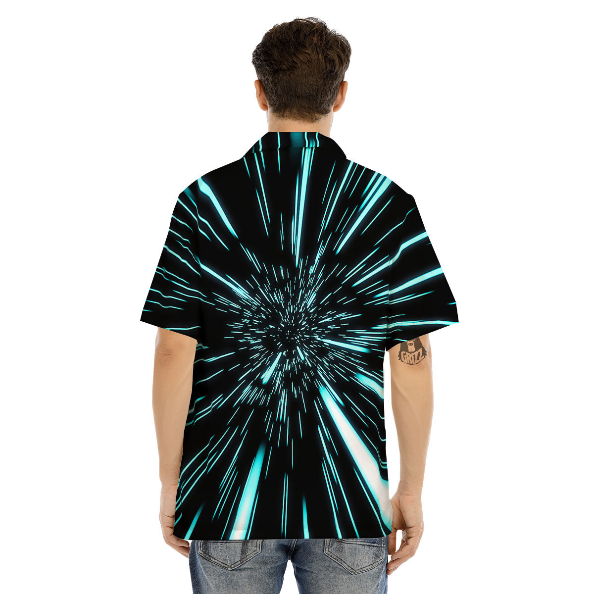 Hyperspace Galaxy Print Men's Hawaiian Shirt-grizzshop