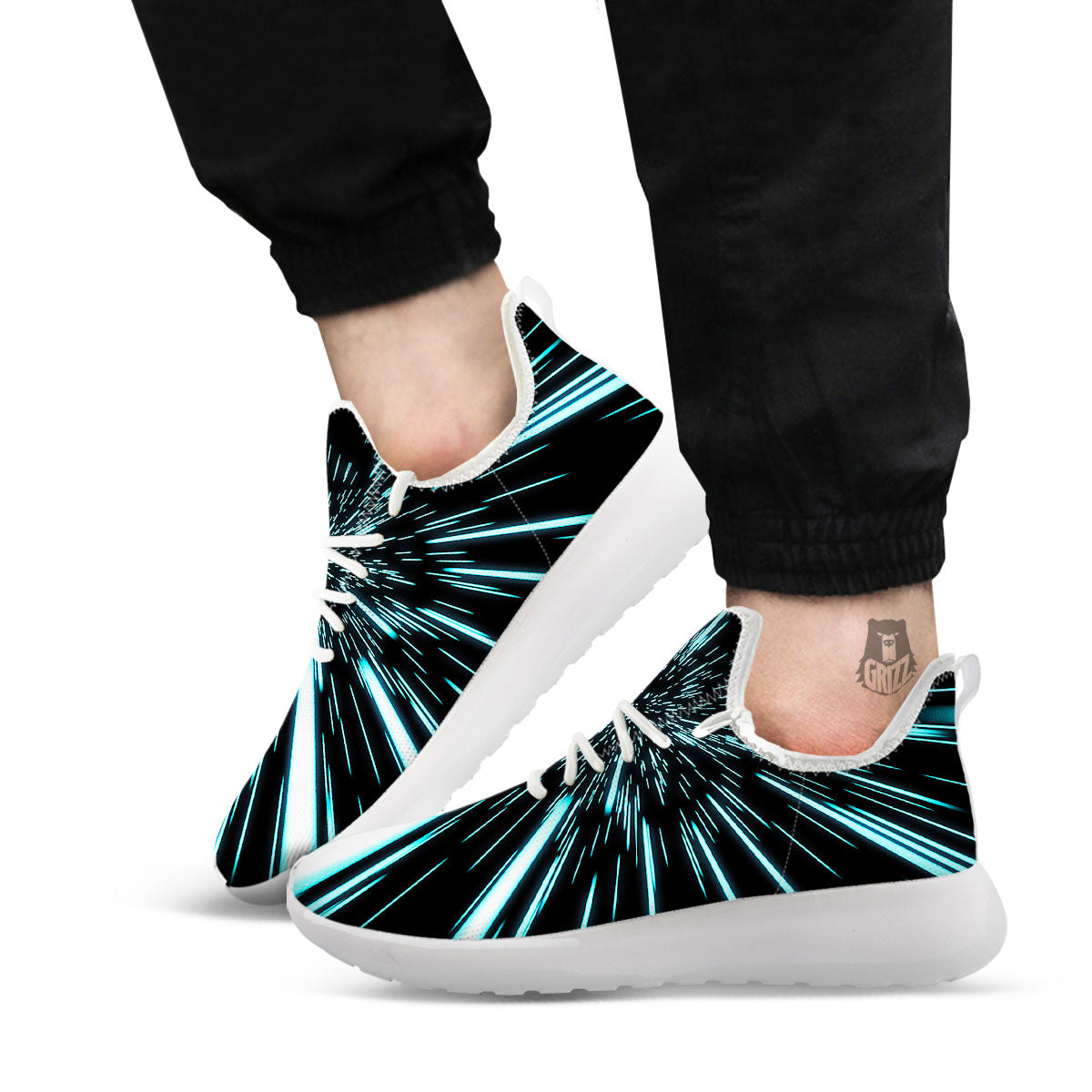 Hyperspace Galaxy Print White Athletic Shoes-grizzshop
