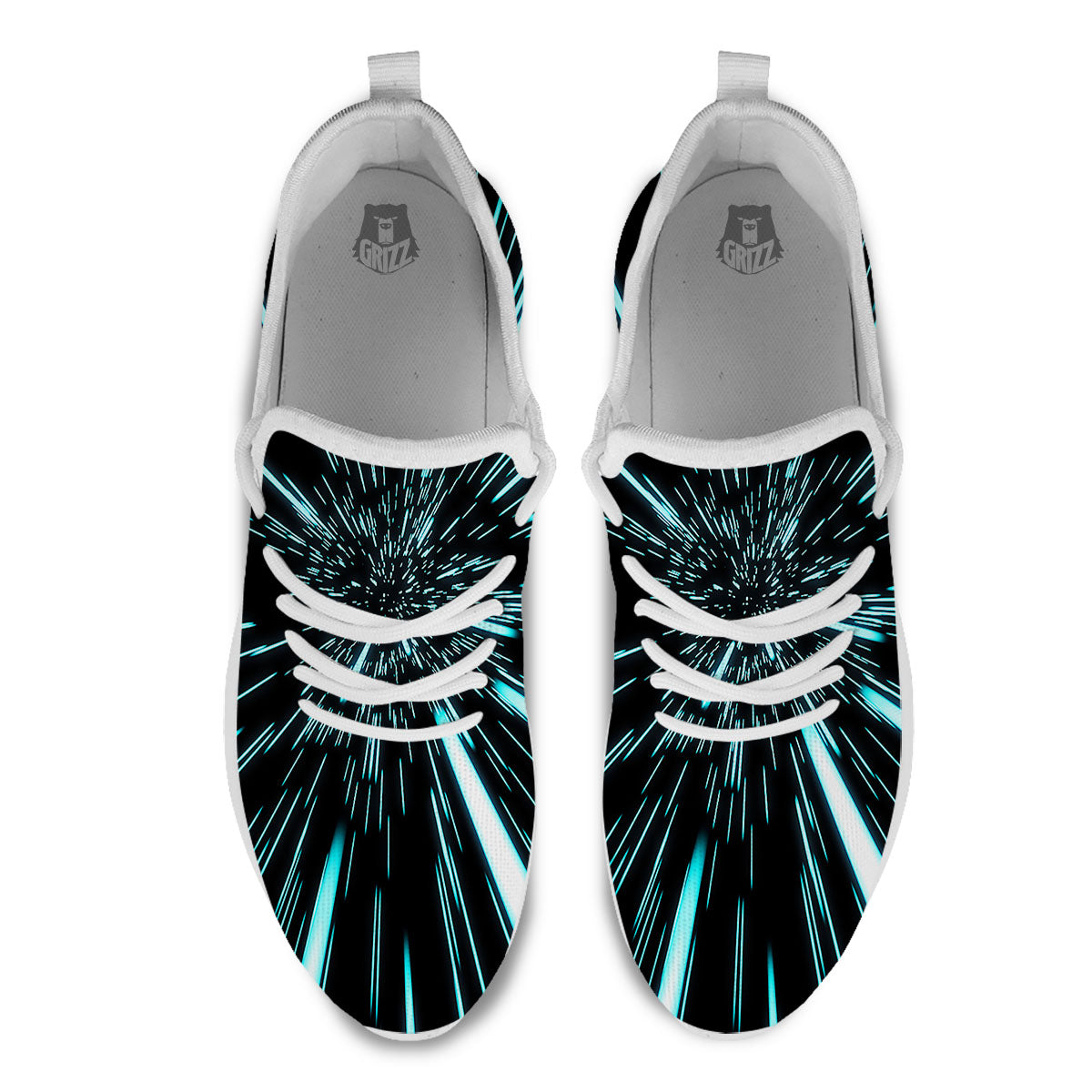 Hyperspace Galaxy Print White Athletic Shoes-grizzshop