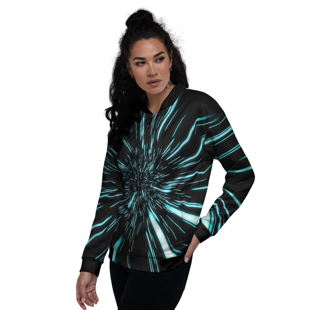Hyperspace Galaxy Print Women's Bomber Jacket-grizzshop