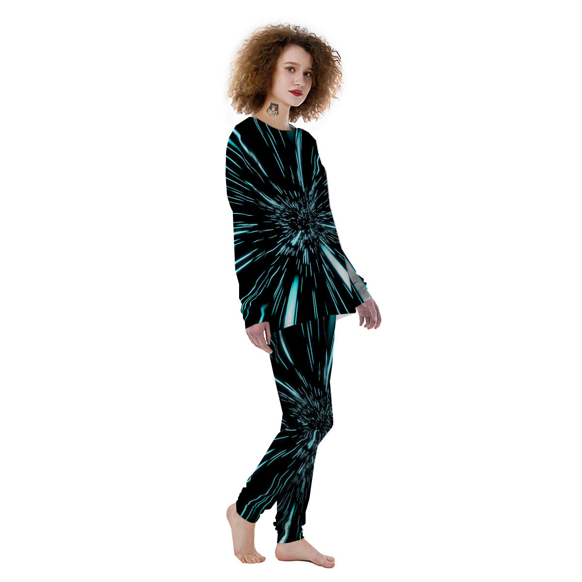 Hyperspace Galaxy Print Women's Pajamas-grizzshop