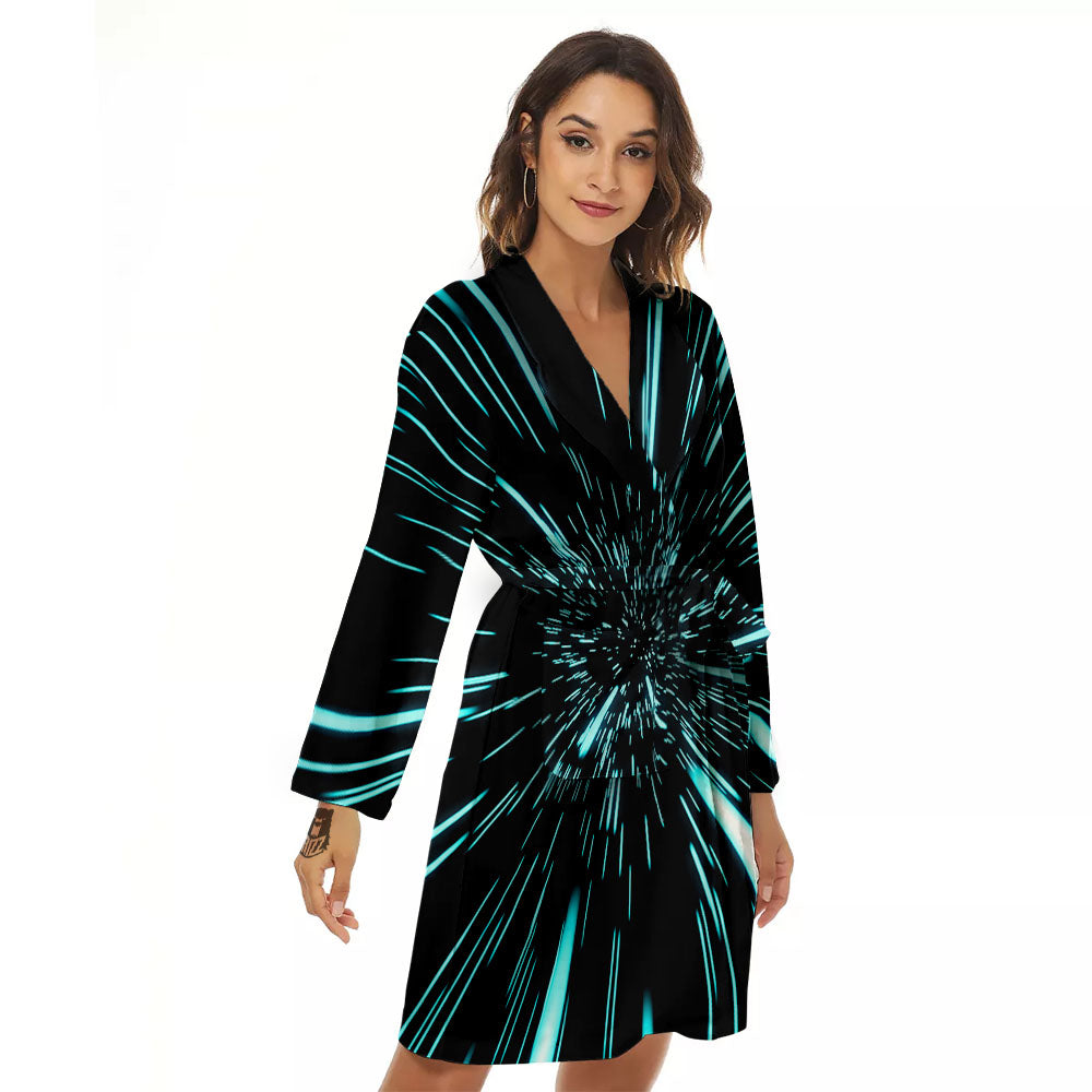 Hyperspace Galaxy Print Women's Robe-grizzshop