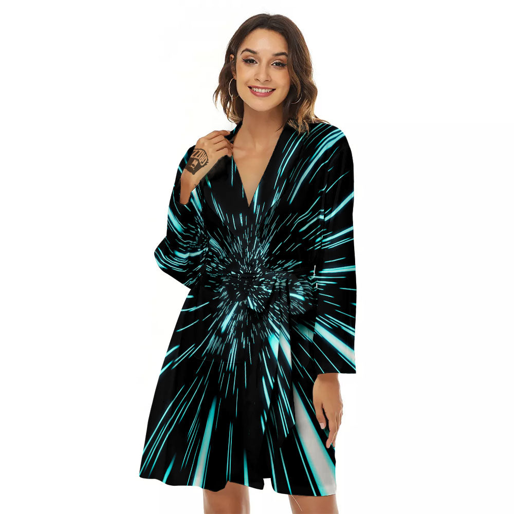 Hyperspace Galaxy Print Women's Robe-grizzshop