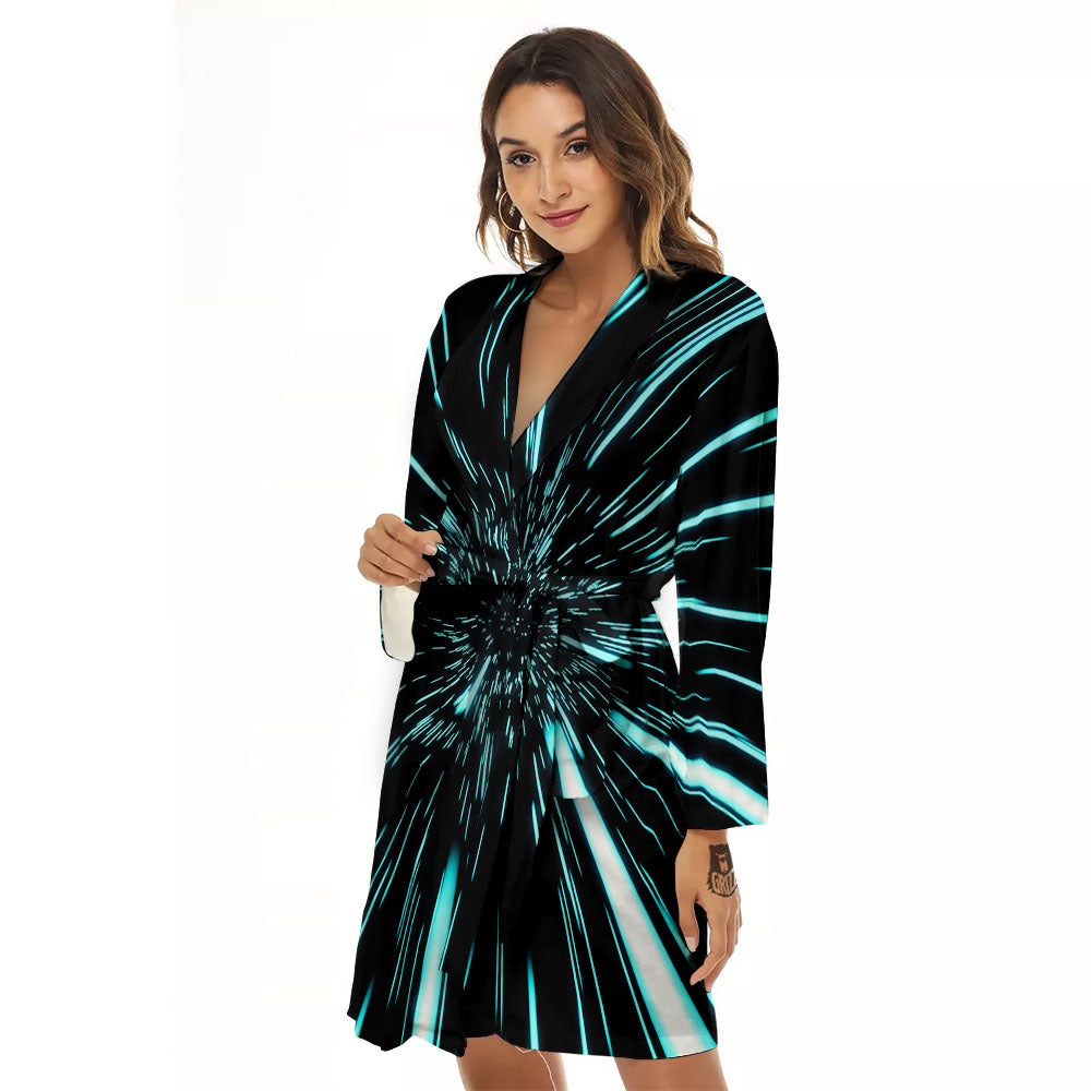 Hyperspace Galaxy Print Women's Robe-grizzshop