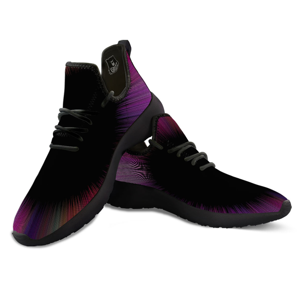 Hyperspace Purple Print Black Athletic Shoes-grizzshop