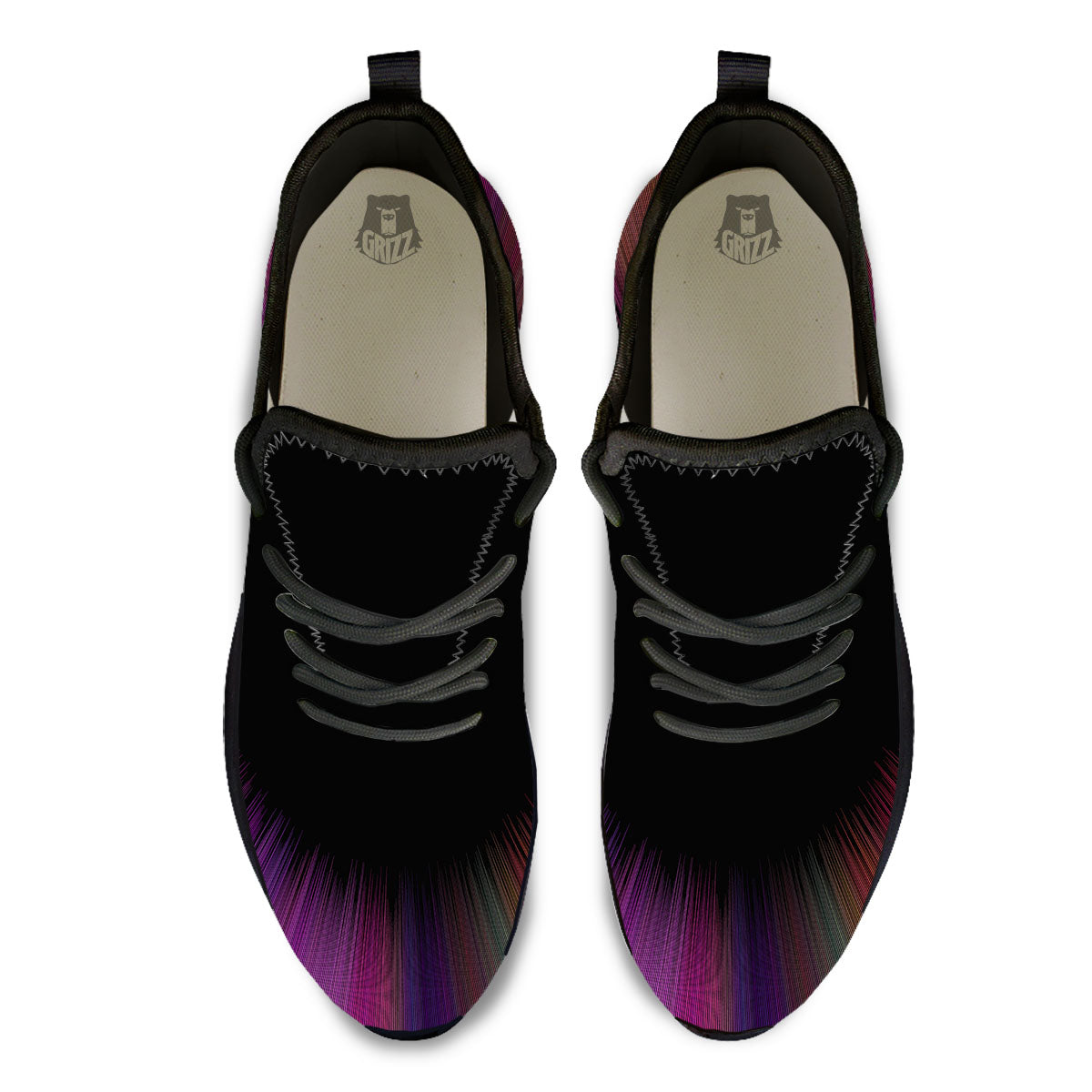 Hyperspace Purple Print Black Athletic Shoes-grizzshop