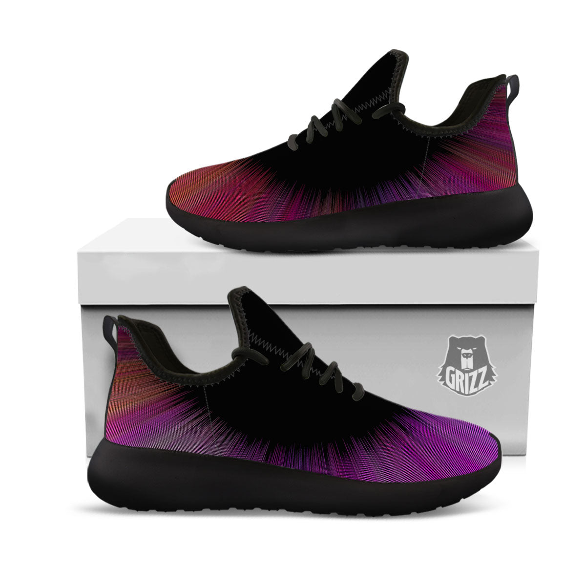 Hyperspace Purple Print Black Athletic Shoes-grizzshop