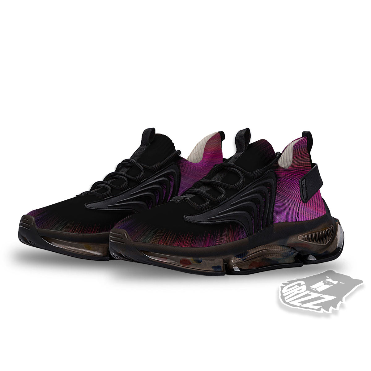 Hyperspace Purple Print Black Gym Shoes-grizzshop