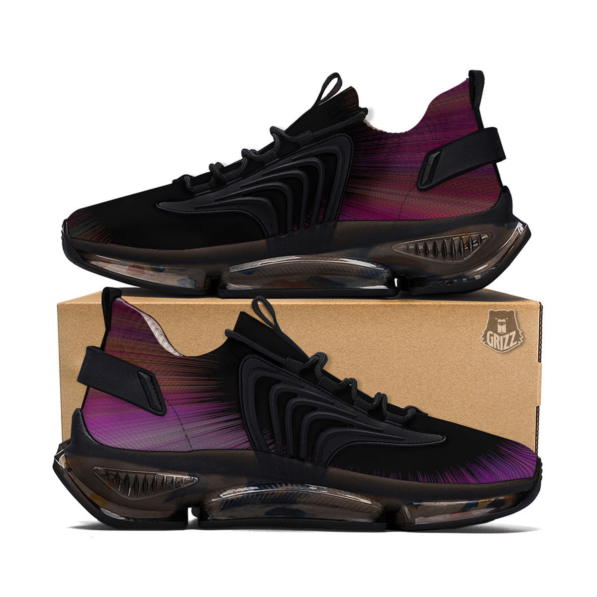Hyperspace Purple Print Black Gym Shoes-grizzshop