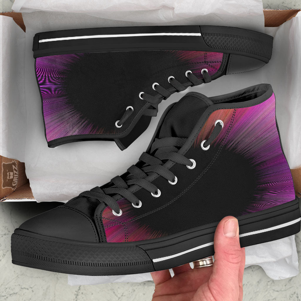 Hyperspace Purple Print Black High Top Shoes-grizzshop