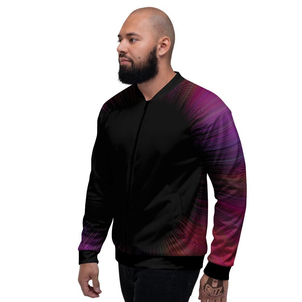 Hyperspace Purple Print Men's Bomber Jacket-grizzshop