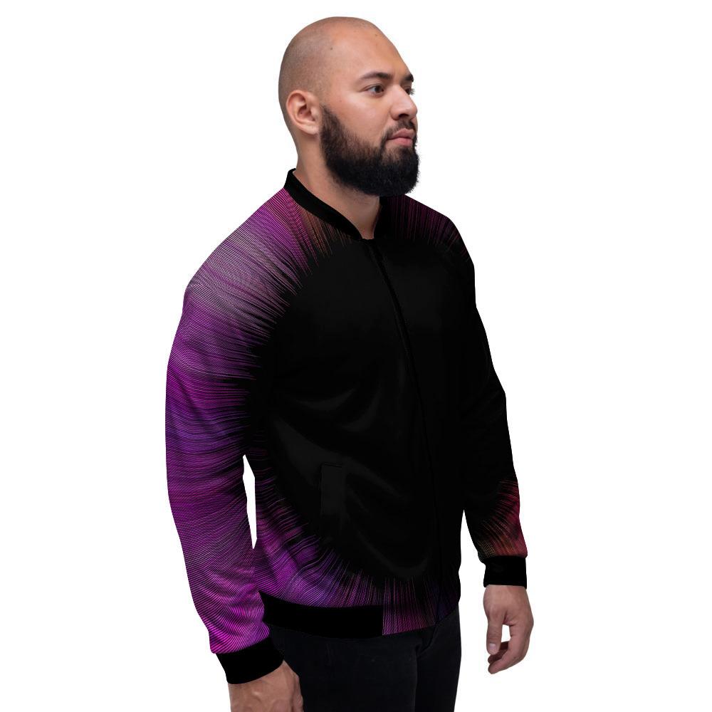 Hyperspace Purple Print Men's Bomber Jacket-grizzshop
