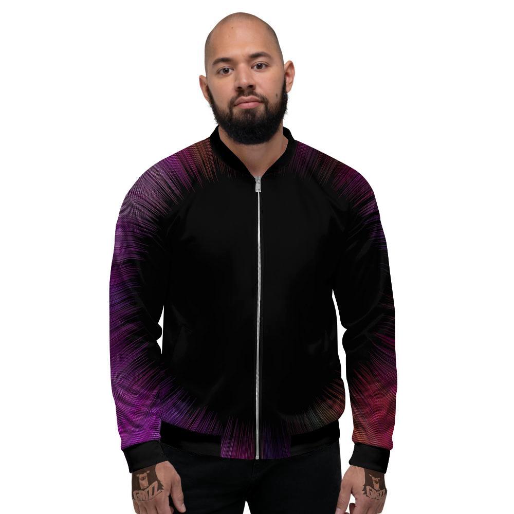 Hyperspace Purple Print Men's Bomber Jacket-grizzshop