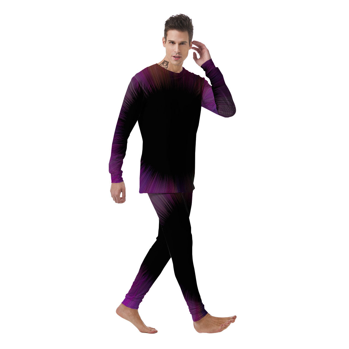 Hyperspace Purple Print Men's Pajamas-grizzshop