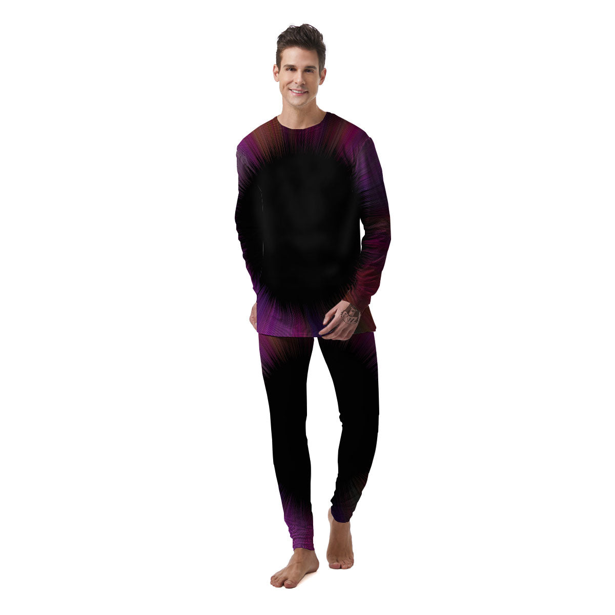 Hyperspace Purple Print Men's Pajamas-grizzshop