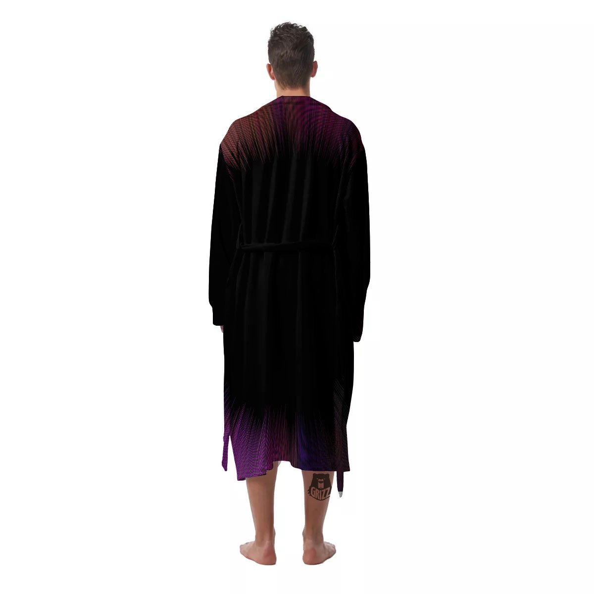 Hyperspace Purple Print Men's Robe-grizzshop