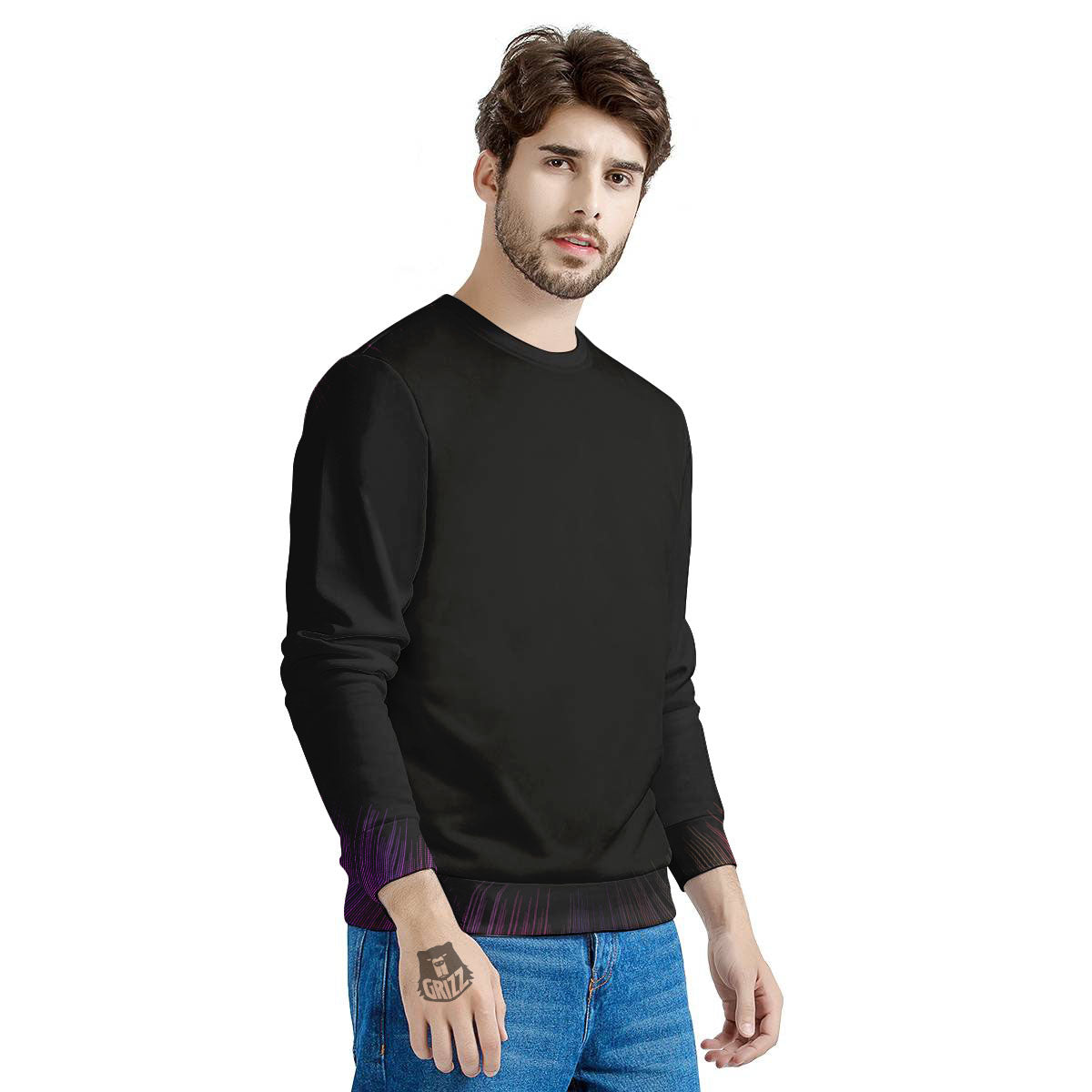 Hyperspace Purple Print Men's Sweatshirt-grizzshop