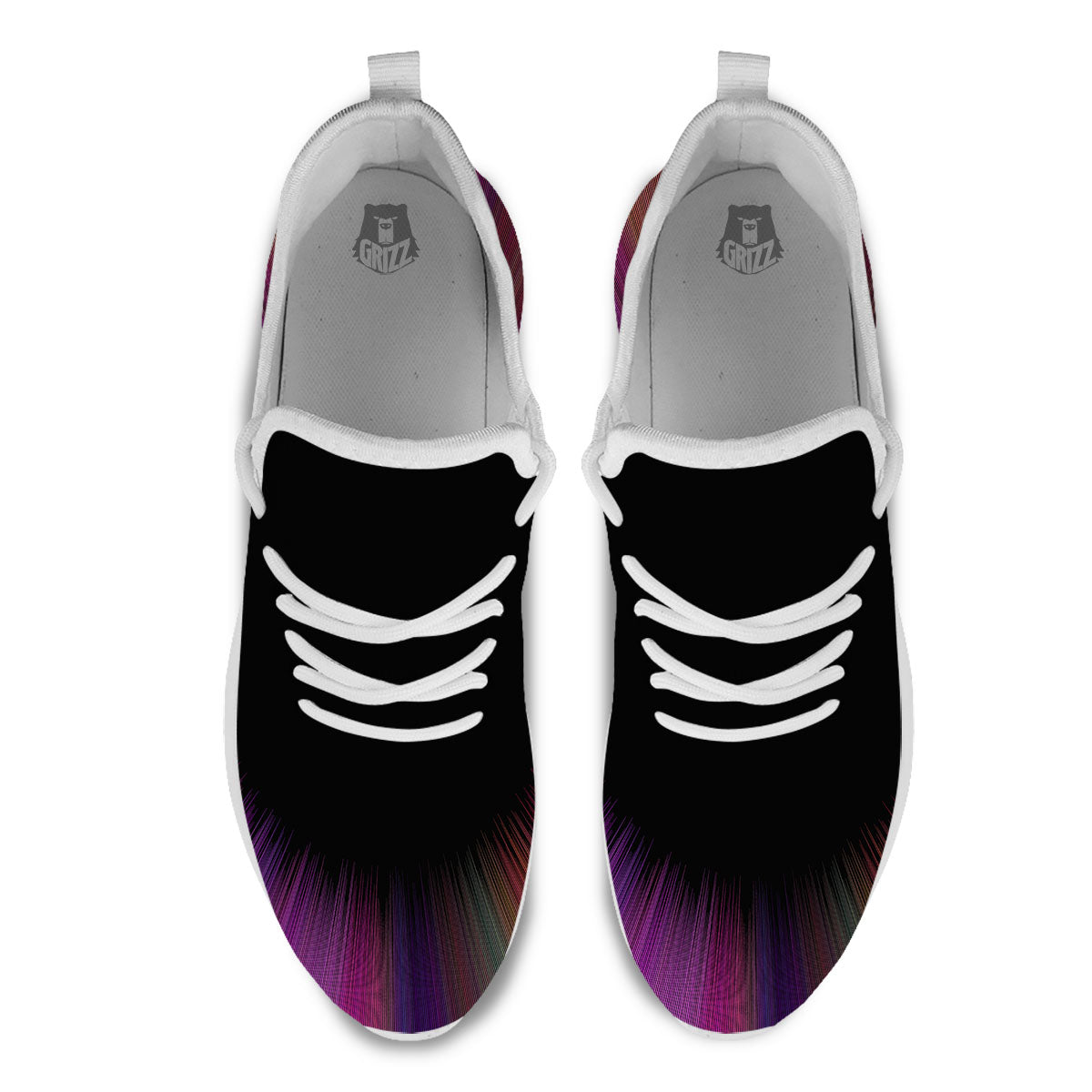 Hyperspace Purple Print White Athletic Shoes-grizzshop