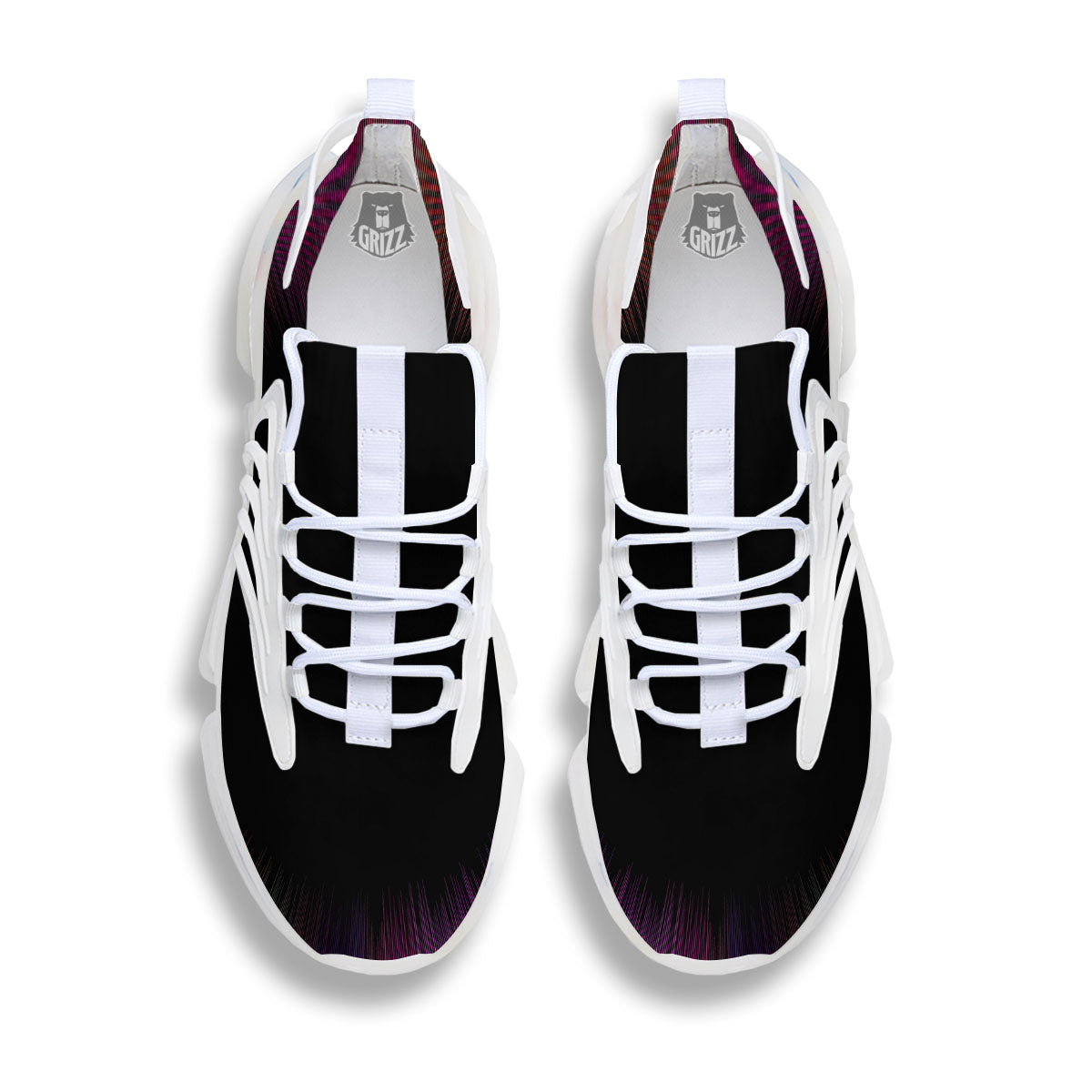 Hyperspace Purple Print White Gym Shoes-grizzshop