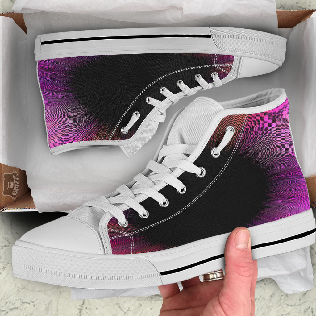 Hyperspace Purple Print White High Top Shoes-grizzshop
