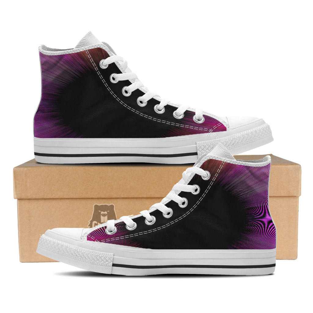 Hyperspace Purple Print White High Top Shoes-grizzshop