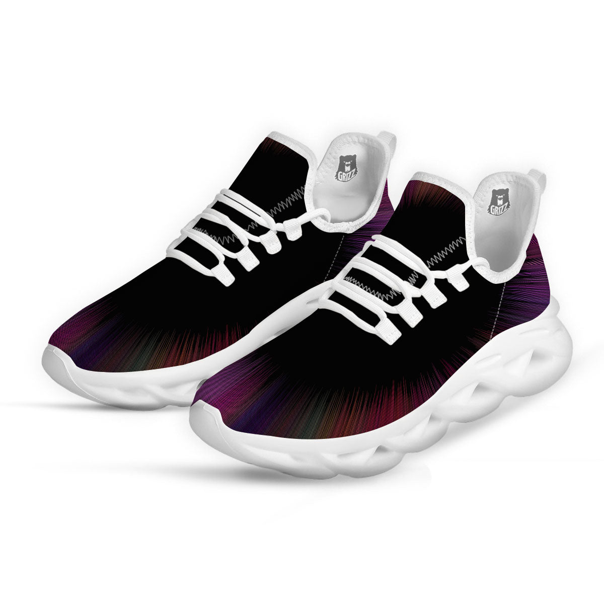 Hyperspace Purple Print White Running Shoes-grizzshop