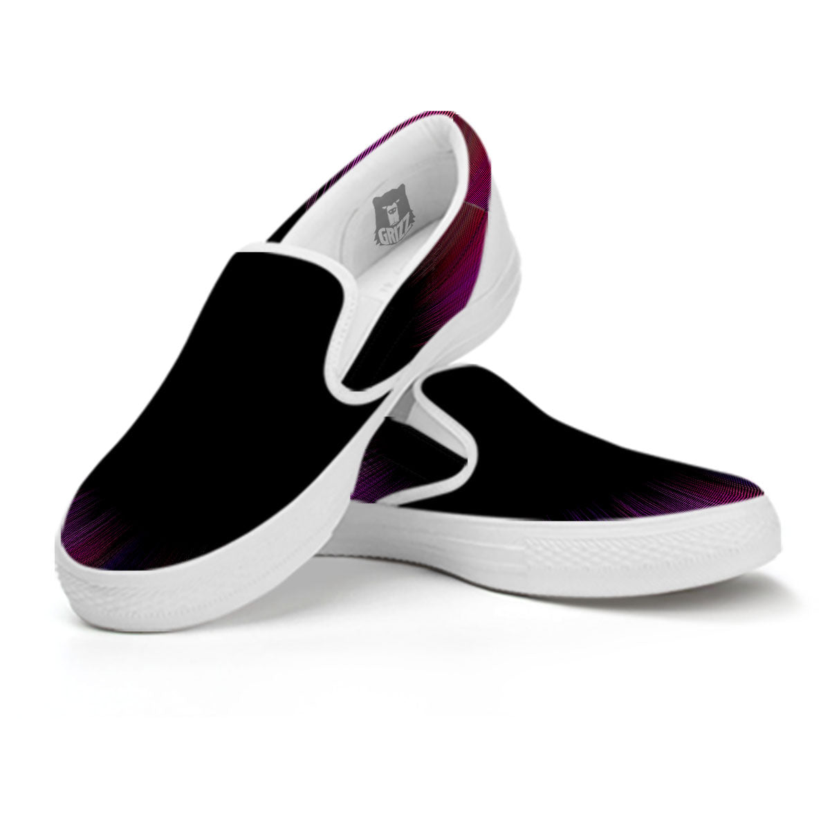 Hyperspace Purple Print White Slip On Shoes-grizzshop