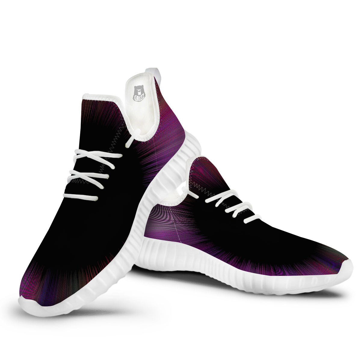 Hyperspace Purple Print White Walking Shoes-grizzshop