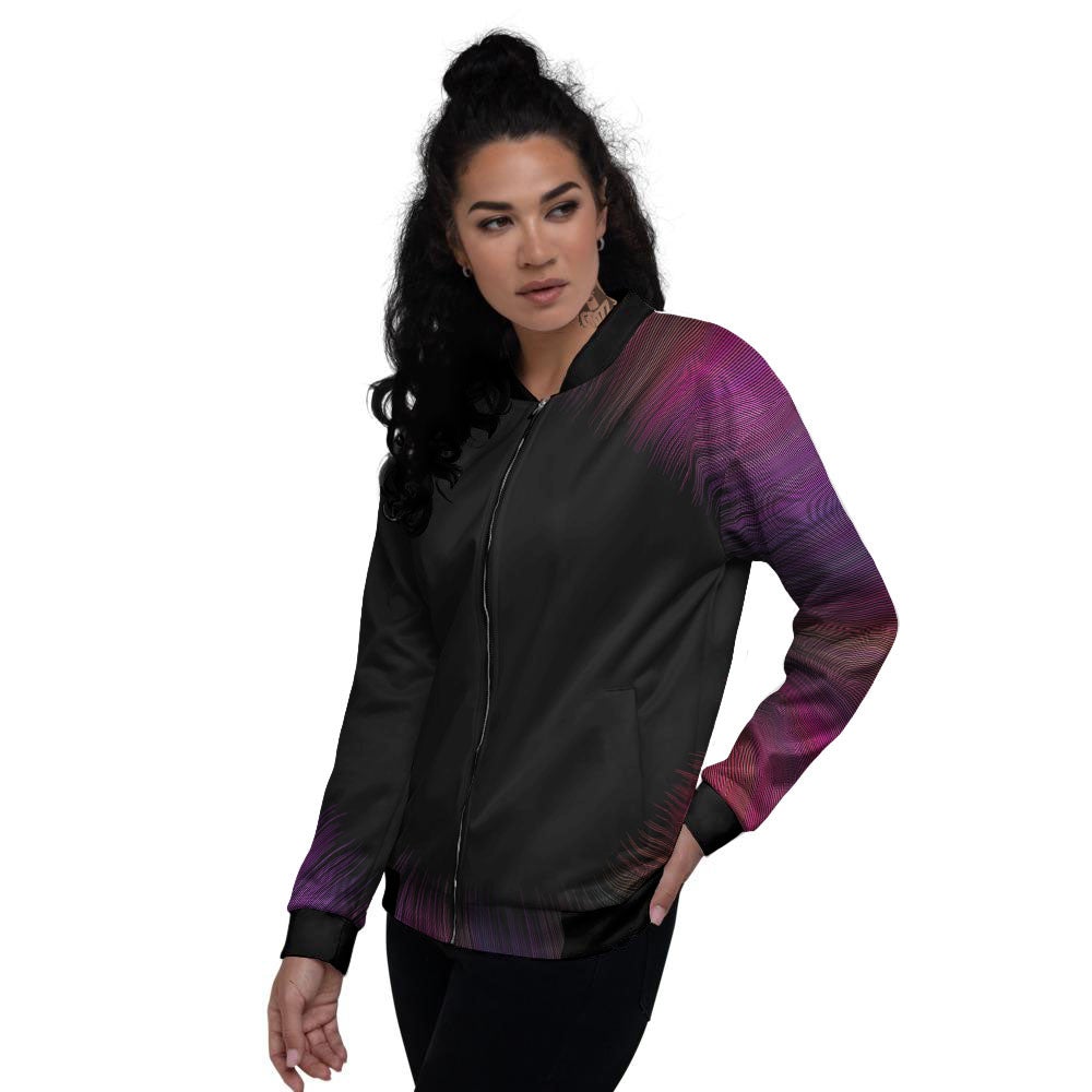 Hyperspace Purple Print Women's Bomber Jacket-grizzshop