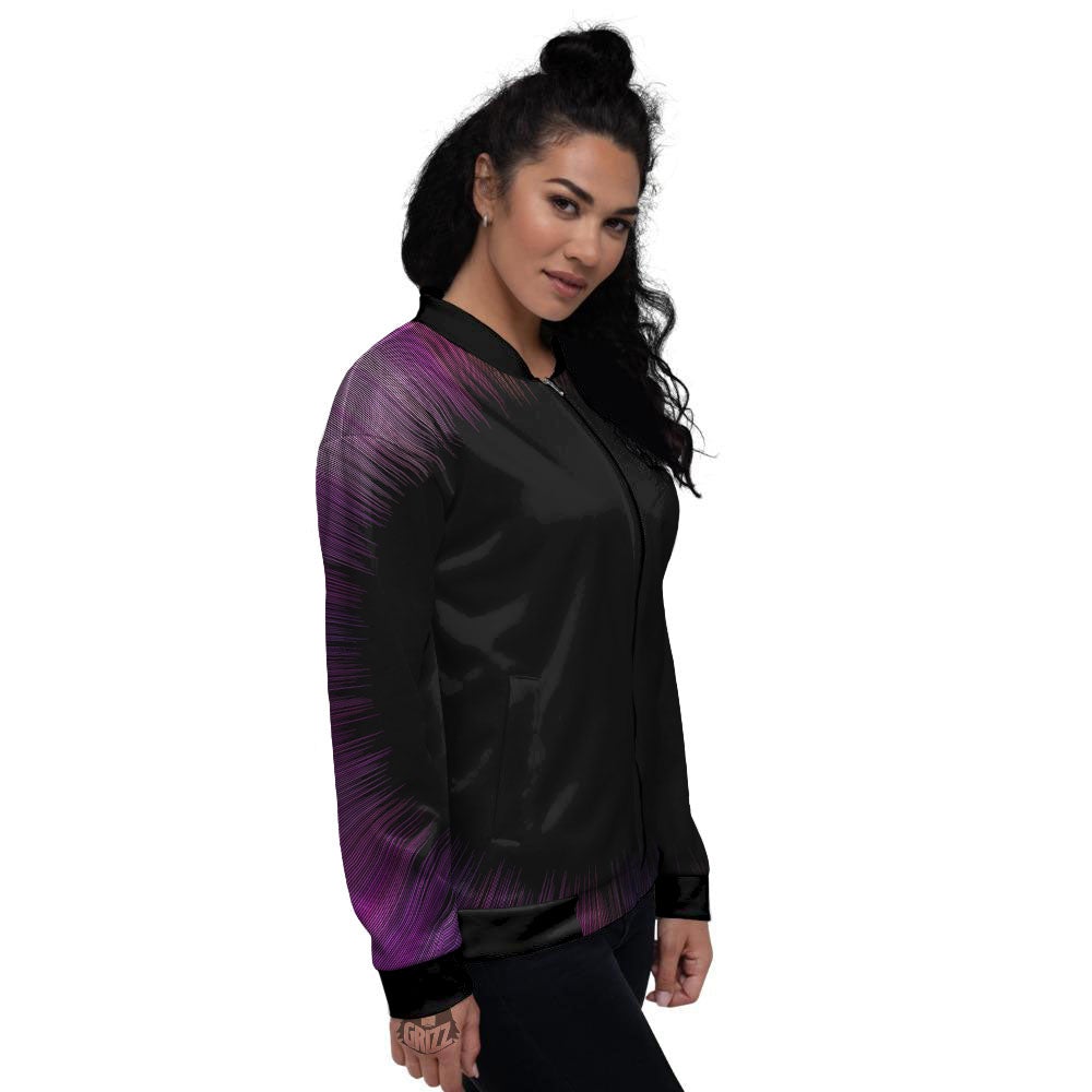 Hyperspace Purple Print Women's Bomber Jacket-grizzshop