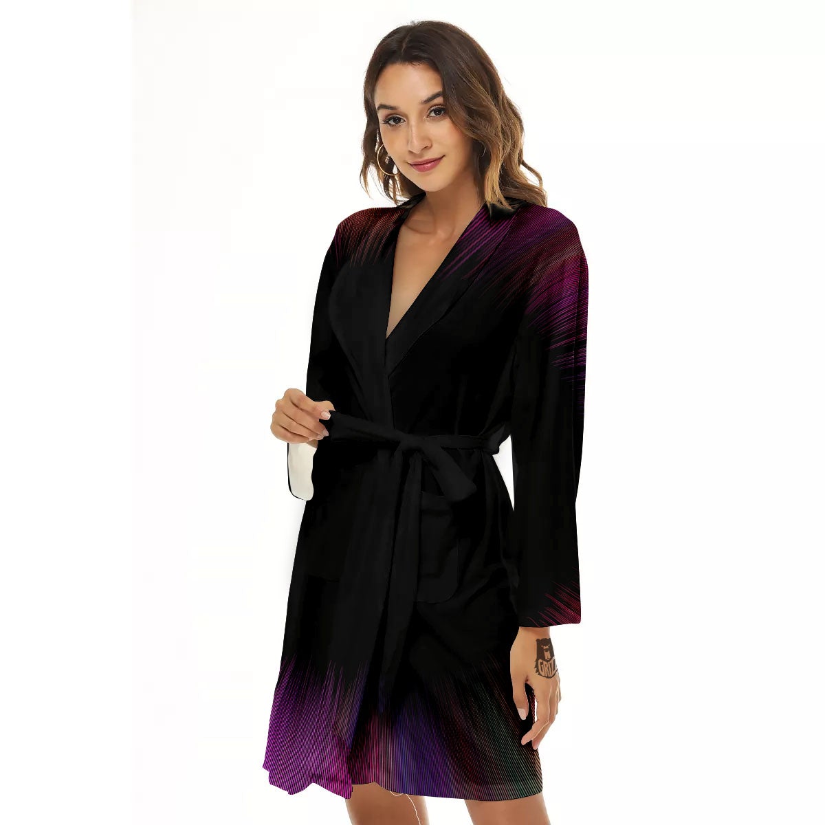 Hyperspace Purple Print Women's Robe-grizzshop