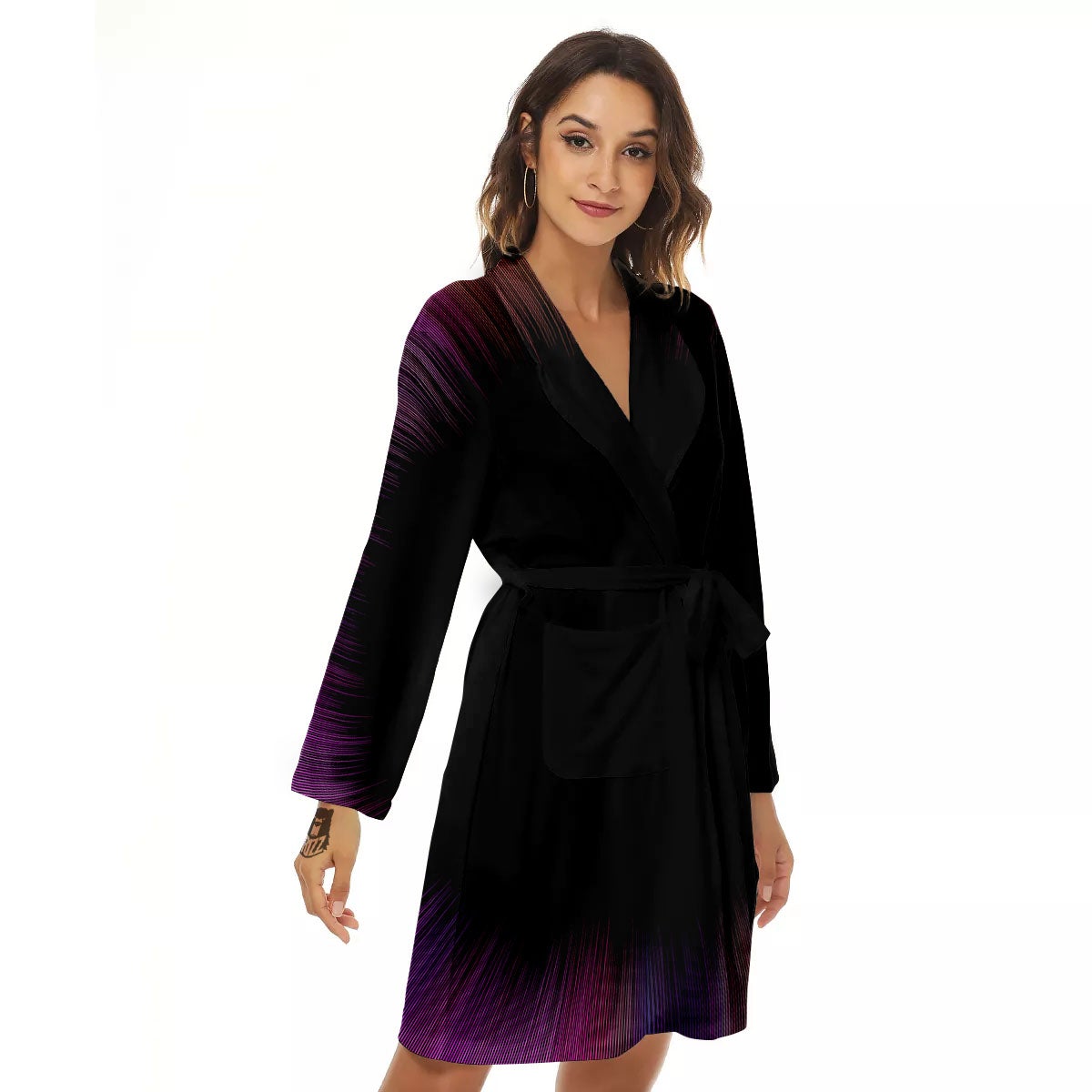 Hyperspace Purple Print Women's Robe-grizzshop