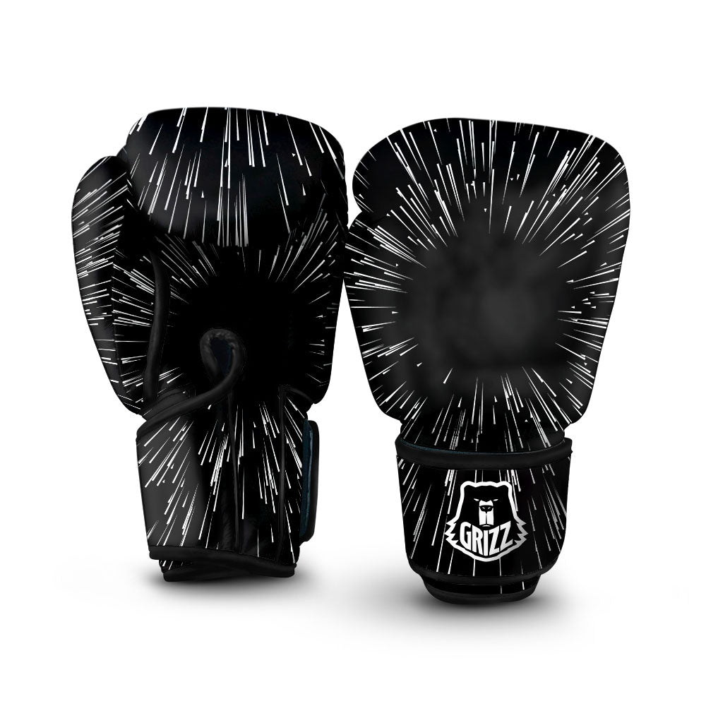 Hyperspace White And Black Print Boxing Gloves-grizzshop