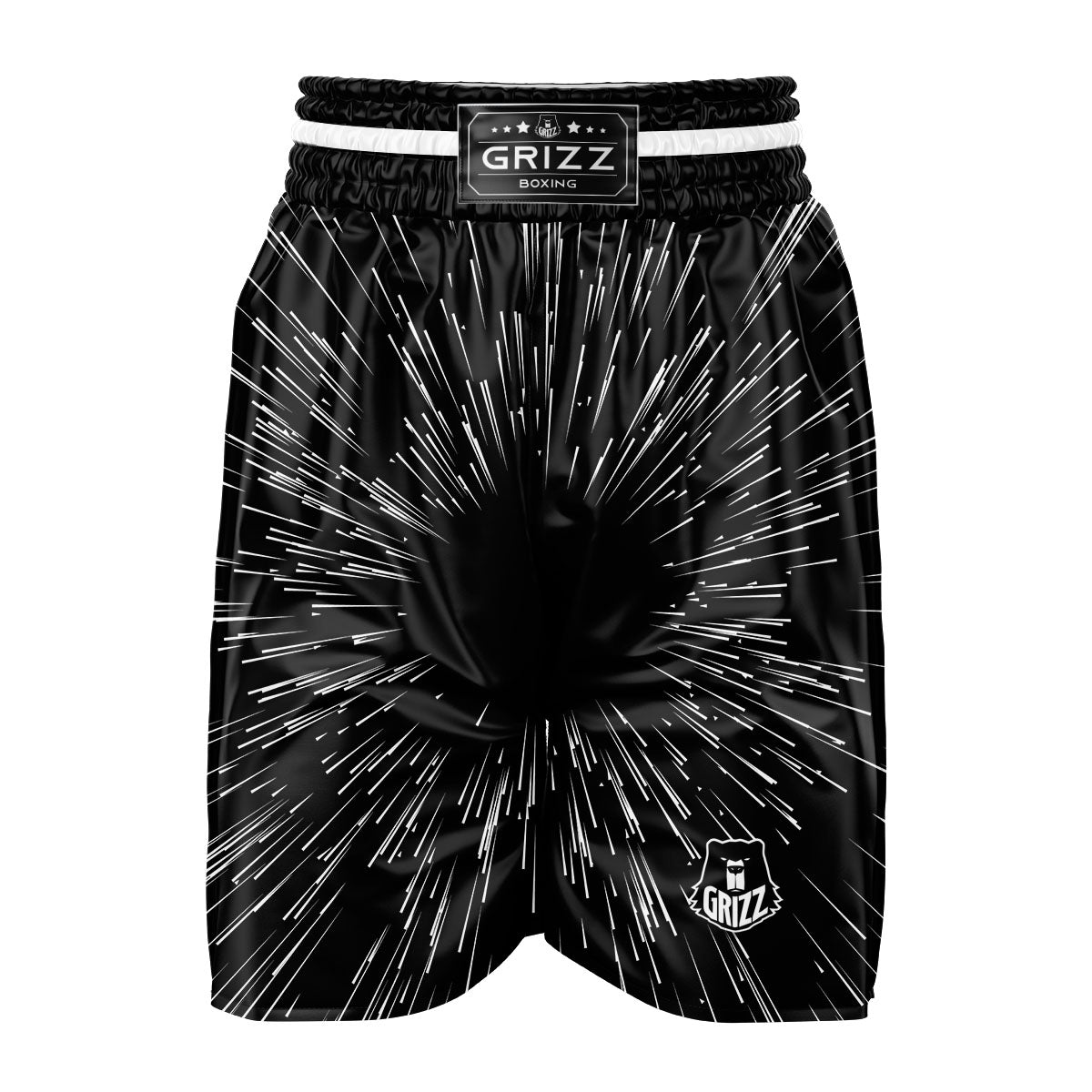 Hyperspace White And Black Print Boxing Shorts-grizzshop