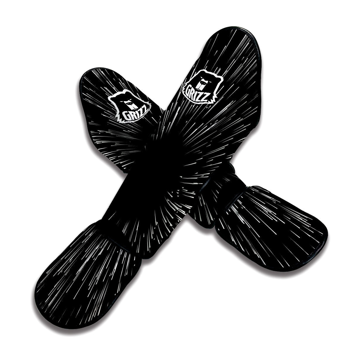Hyperspace White And Black Print Muay Thai Shin Guards-grizzshop