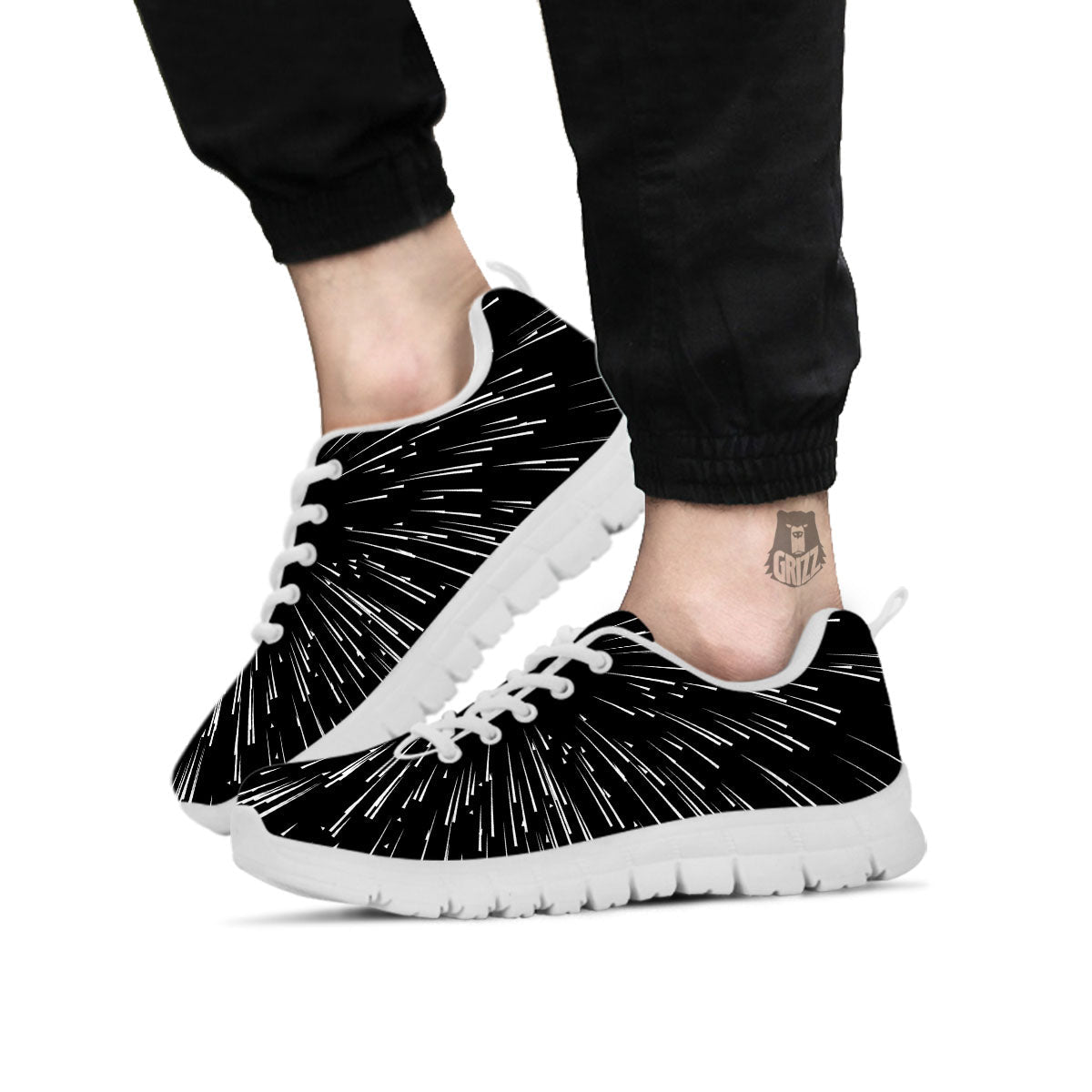 Hyperspace White And Black Print White Sneaker-grizzshop