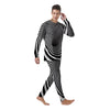 Hypnotic Illusion White And Black Print Men's Pajamas-grizzshop