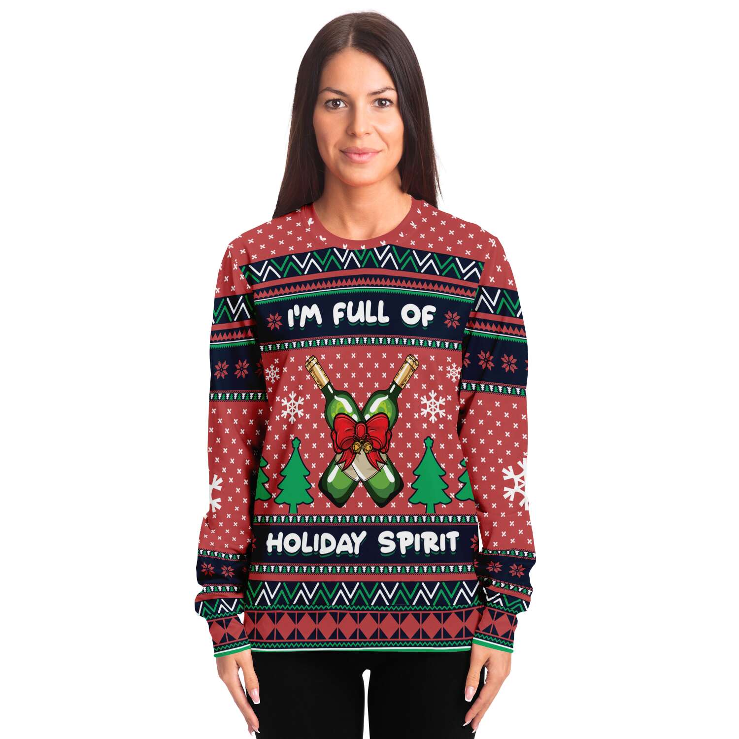 I Am Full Of Holiday Spirit Ugly Christmas Sweater-grizzshop