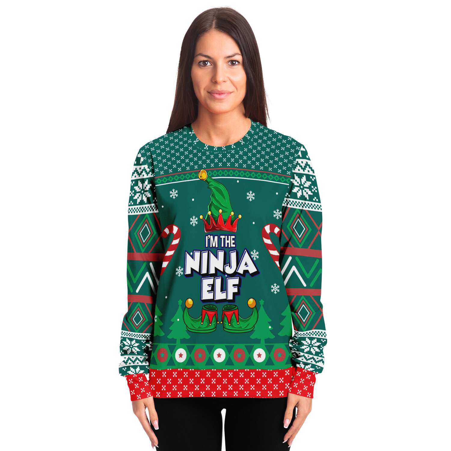 I Am The Ninja Elf Ugly Christmas Sweater-grizzshop