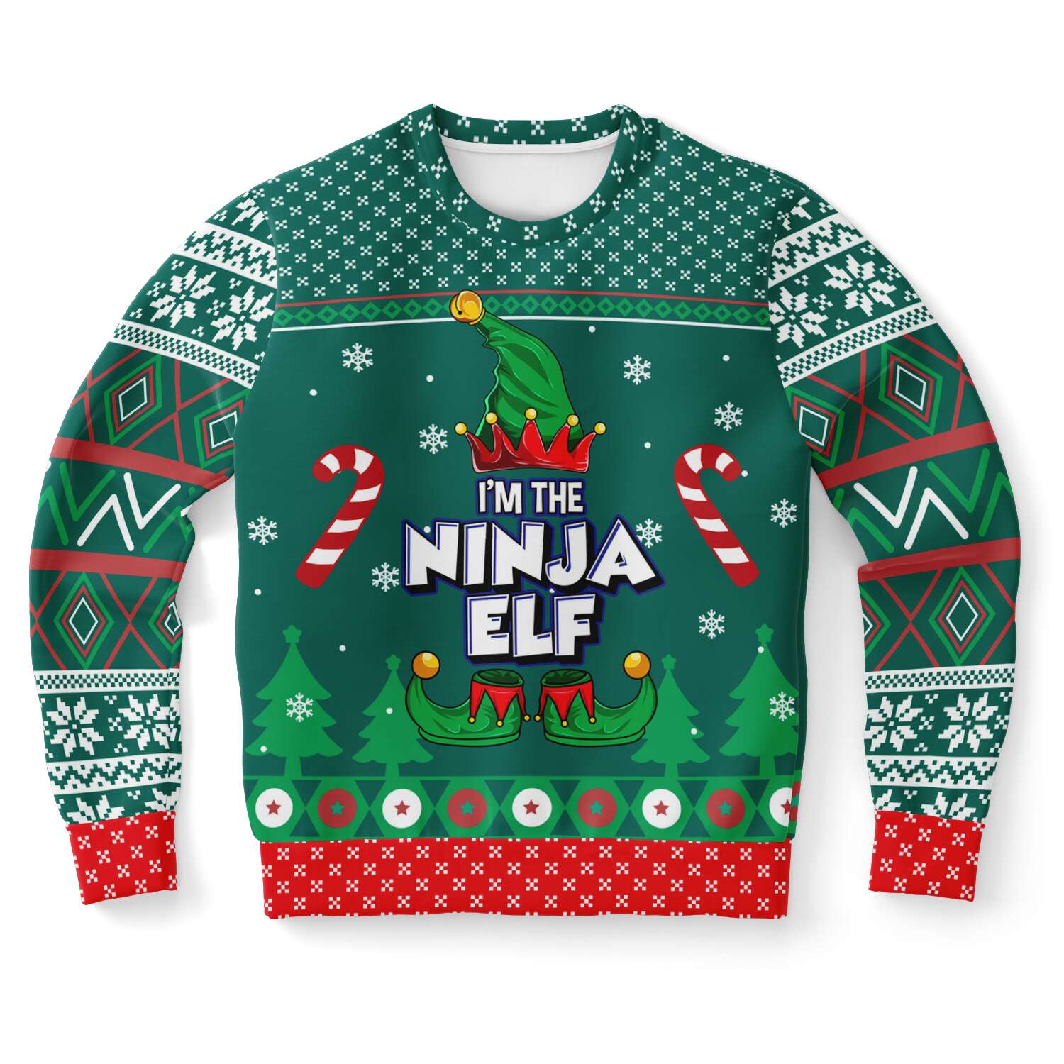 I Am The Ninja Elf Ugly Christmas Sweater-grizzshop