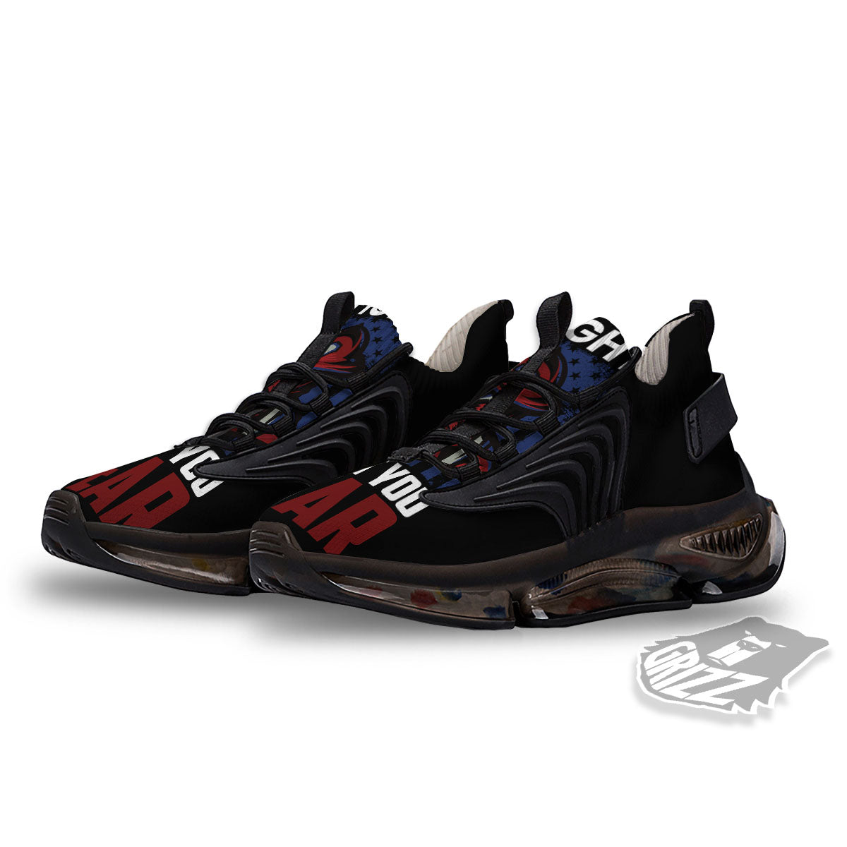 I Fight What You Fear Firefighter Print Black Gym Shoes-grizzshop
