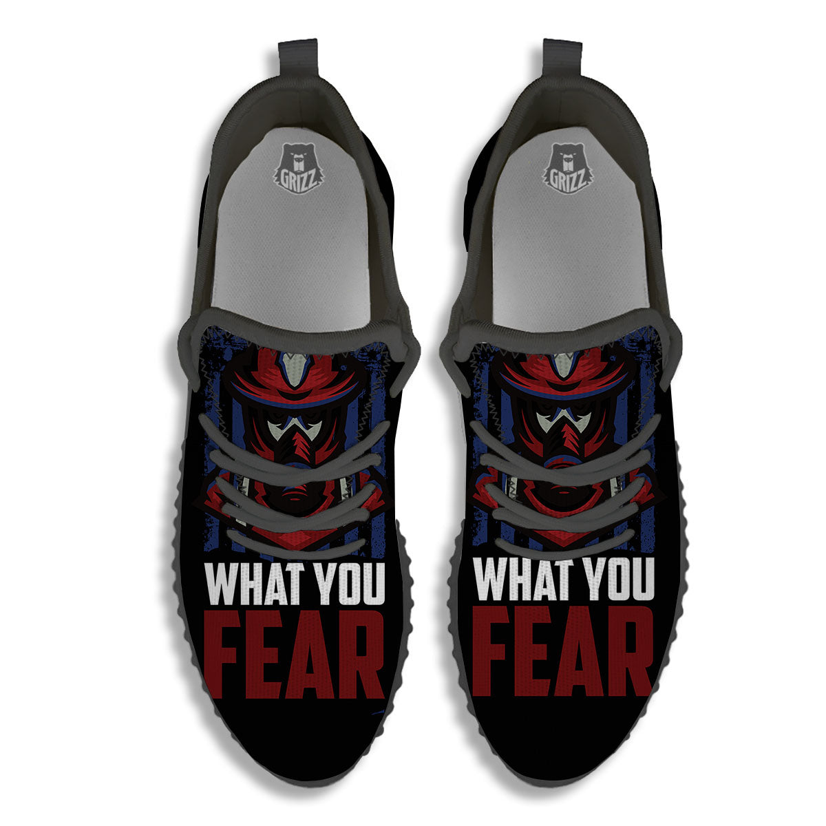 I Fight What You Fear Firefighter Print Black Walking Shoes-grizzshop